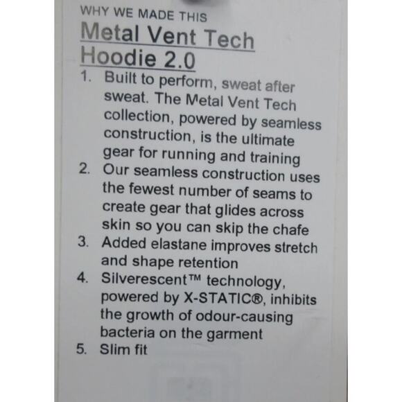 Lululemon Men's Metal Vent Tech Hoodie Size Medium - Picture 5 of 5